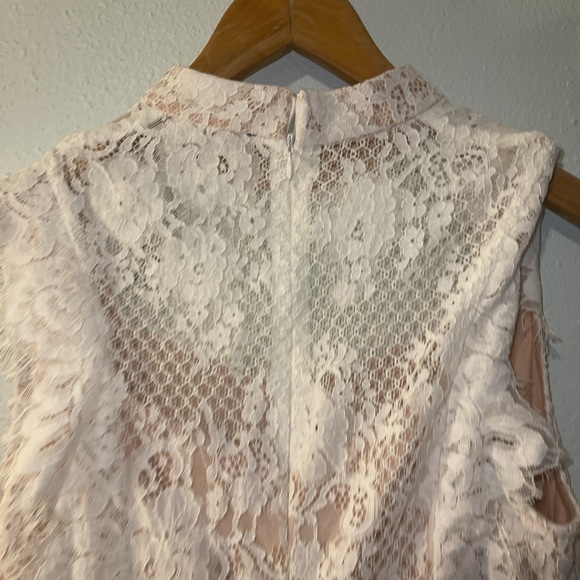 NWT Take this Dance White Lace Sleeveless Mock Neck Midi Dress size XL - Picture 9 of 10